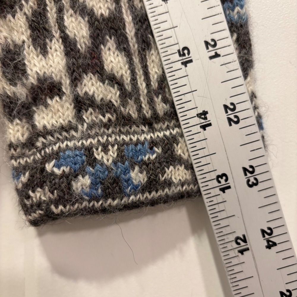Intiwara Alpaca Womens L Full Zip Cardigan Sweater Hand Made Bolivia Fair Isle - Picture 5 of 7